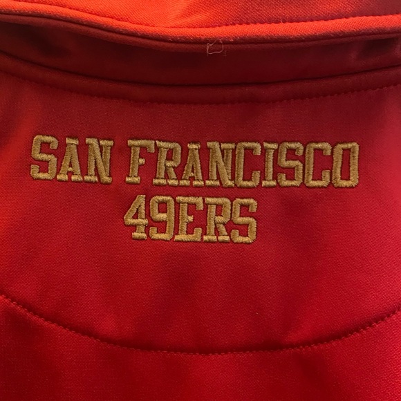 NFL 49ers Football Red and Gold Quarter-Zip Pullover Mens Size Large - Picture 4 of 6